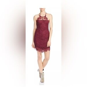 Free People 'She's Got It' ~ Plum Purple Lace Mini Slip Party Dress size XS